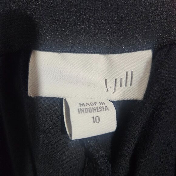 J. Jill Sz 10 Velvet Pants Velour Jeans Black Slim Pull On Ankle - Picture 5 of 8